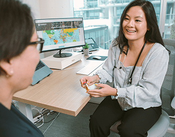 RN Christine helps client with Rx